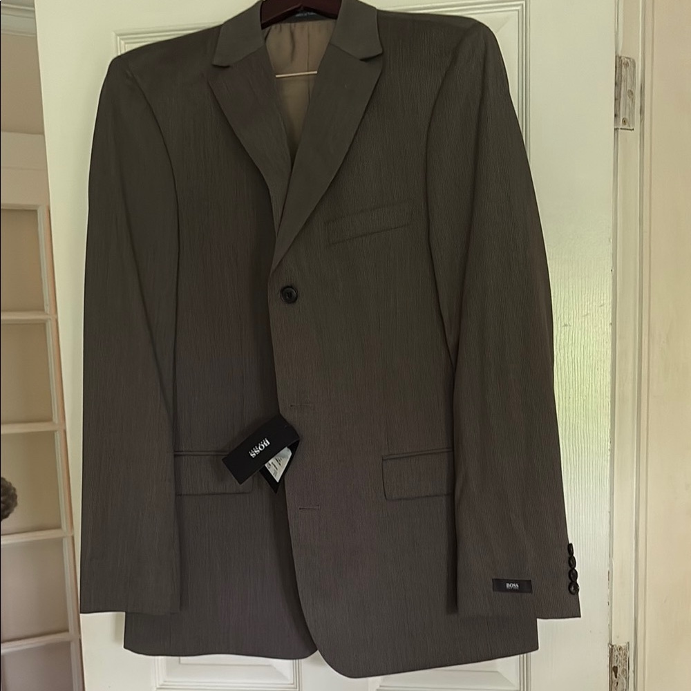 Hugo Boss Brown Sport Coat Blazer with Structured Shoulders